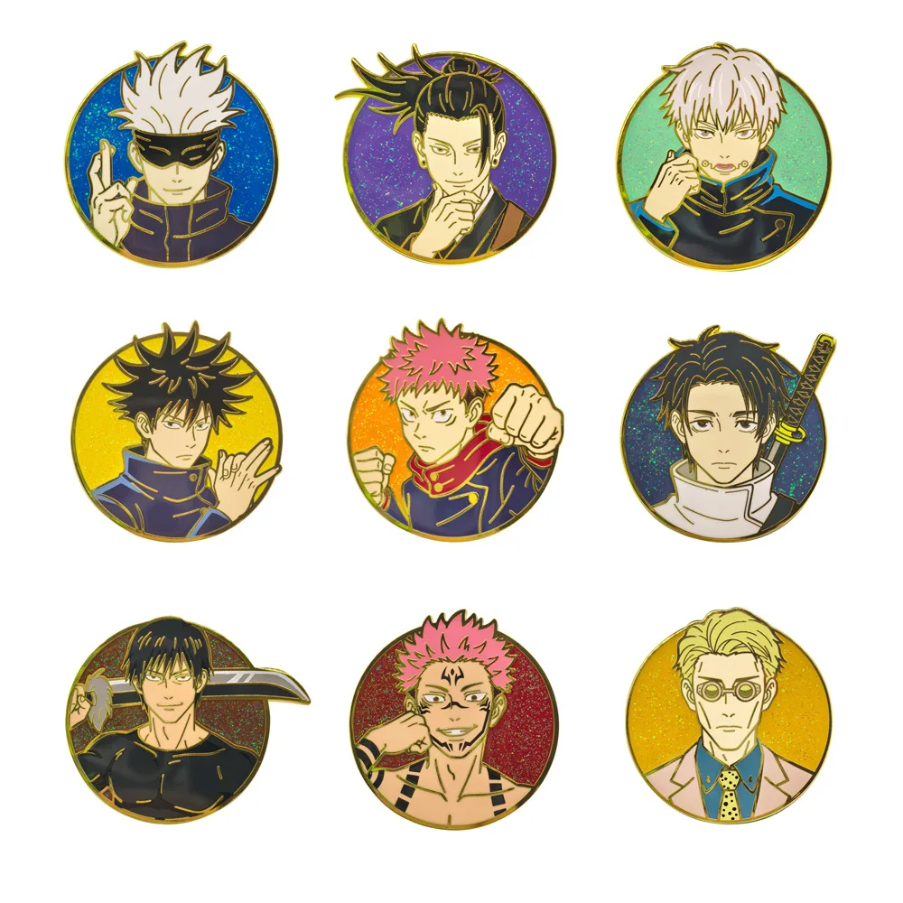 Anime Jujutsu Kaisen Badges Pins Gojo Satoru Toji Pendant Manga Brooches for Bag Backpack Clothing Lapel ACG Cosplay Toy Decor
