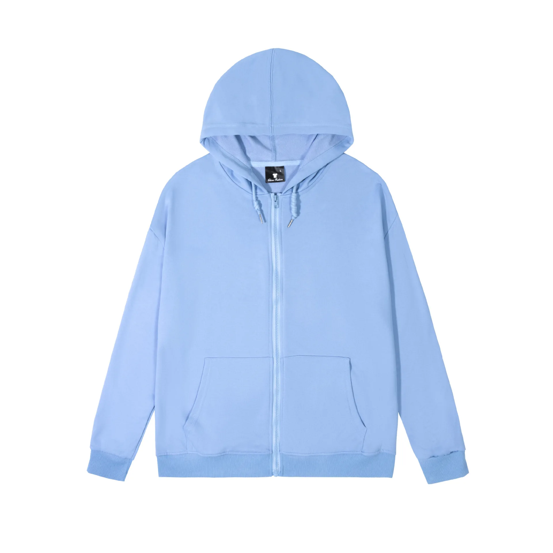 Men Zipper Hoodies Sweatshirt Solid Long Sleeve Sporty Loose Sweatshirt Cardigan Pockets Loose Spliced Coats Male Autumn Winter