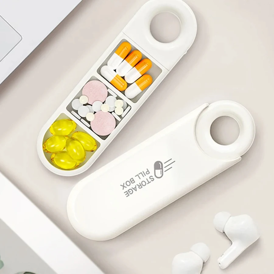 Portable Colorful 3 Spaces Medicine Case Health Care Container Case Pill Box Splitters Travel Pill Box Tiny Box Easy to Carry