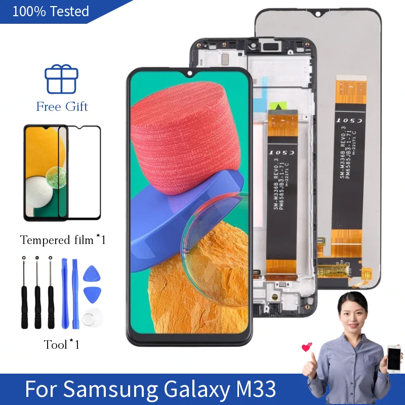 M336 Screen Replacement For Samsung Galaxy M33 Display SM-M336B SM-M336BU SM-M336BU/DS Touch Screen Digitizer 6.6\