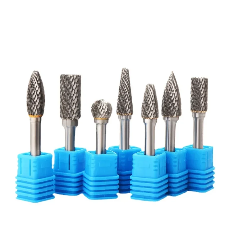 1pcs Double Groove Rotary File 6mm Grinding Head Tungsten Carbide Burr Milling Cutter Drill Bit Set Finishing Metal Mould