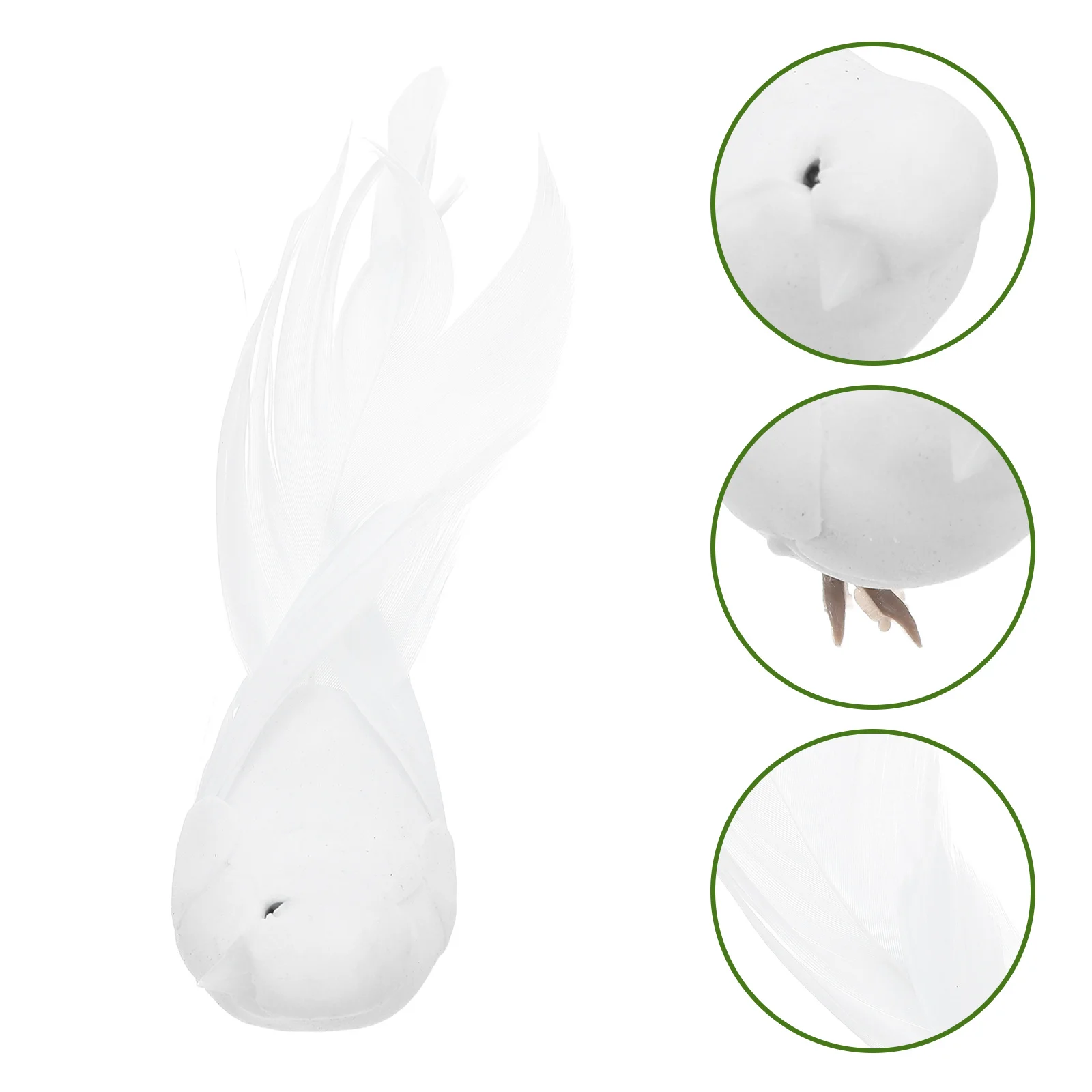 

6pcs Artificial White Doves Lightweight Foam Birds Festive Wedding Home Decor Craft Xmas Tree Wreath Hanging Bird Figurines