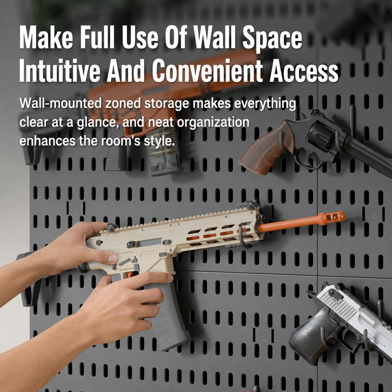 Toy Blaster Pegboard No Drilli - огляд і ціна Magazine Holder Rack