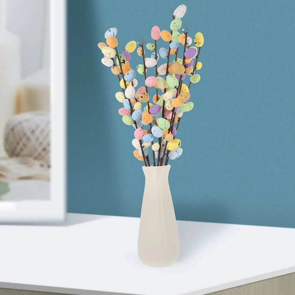 

5Pcs Easter Egg Twig Decor Realistic Fake Branches for Vase Arrangement Centerpieces DIY Crafts Artificial Easter Twigs