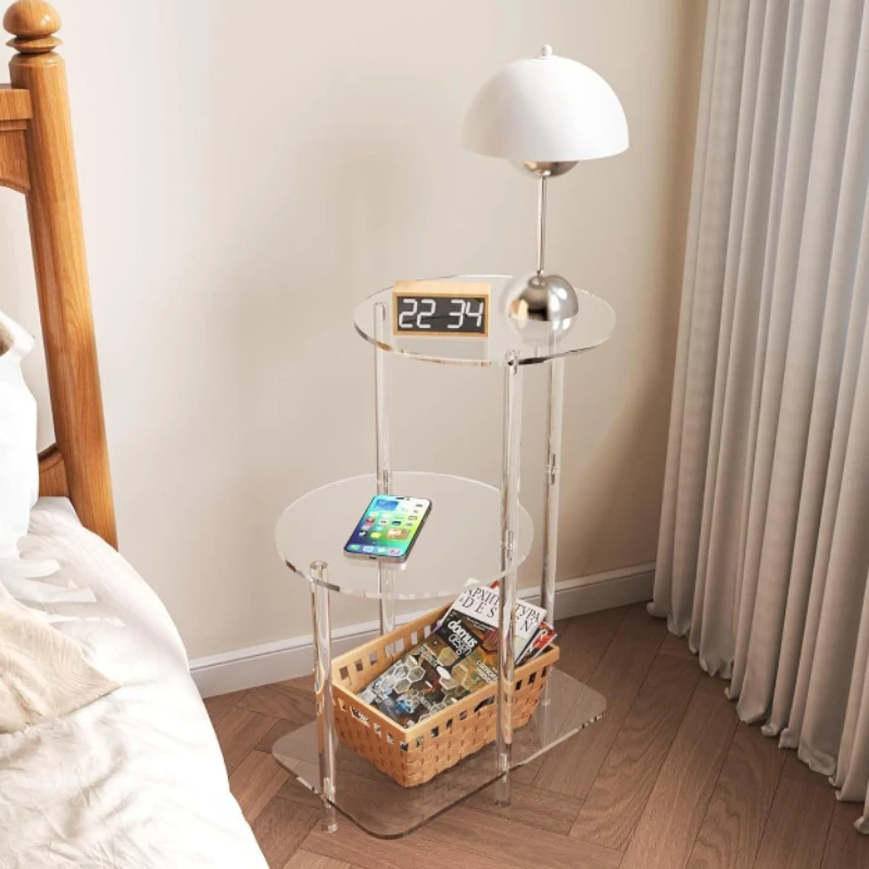 Transparent Acrylic Coffee Table Modern Sofa Beside Corner Tables Simple Living Room Side Table Portable Bedroom Storage Rack