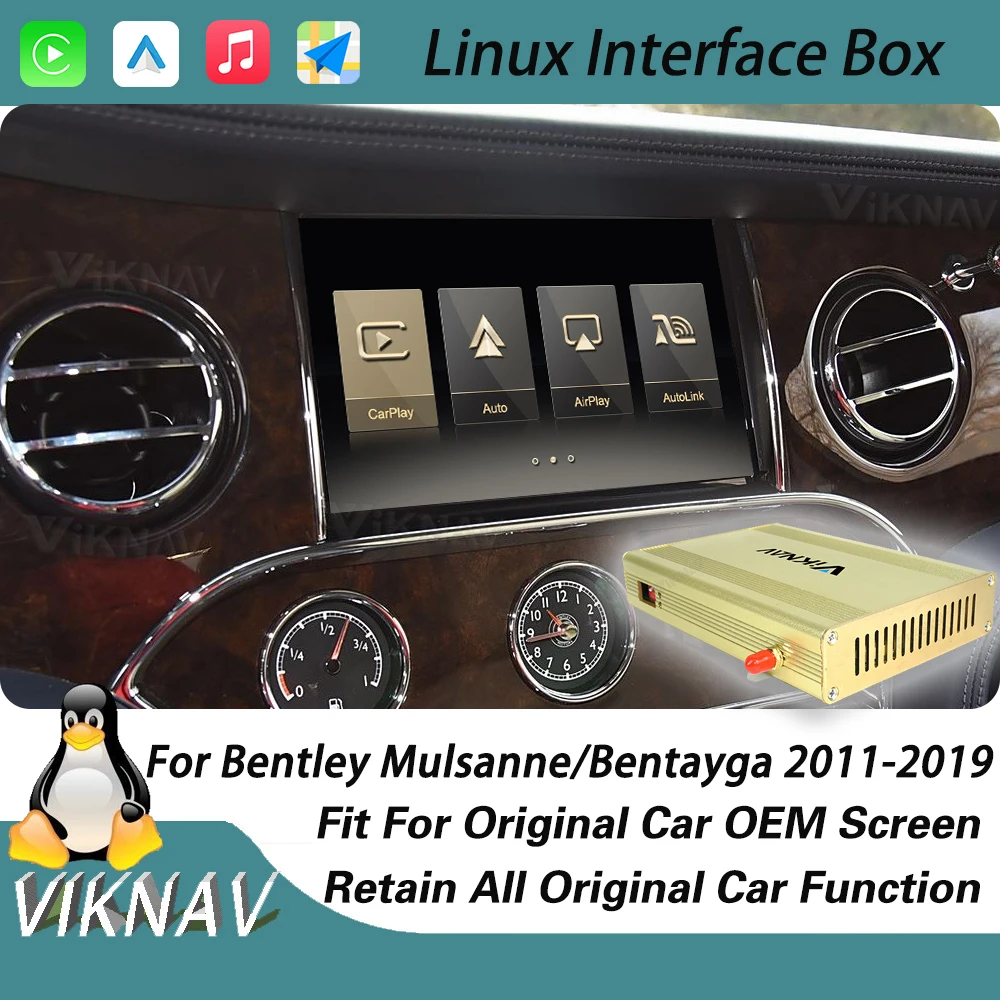 

VIKNAV Linux Decoder Box For Bentley Mulsanne/Bentayga 2011-2019 Upgrade GPS Navigation Multimedia Player