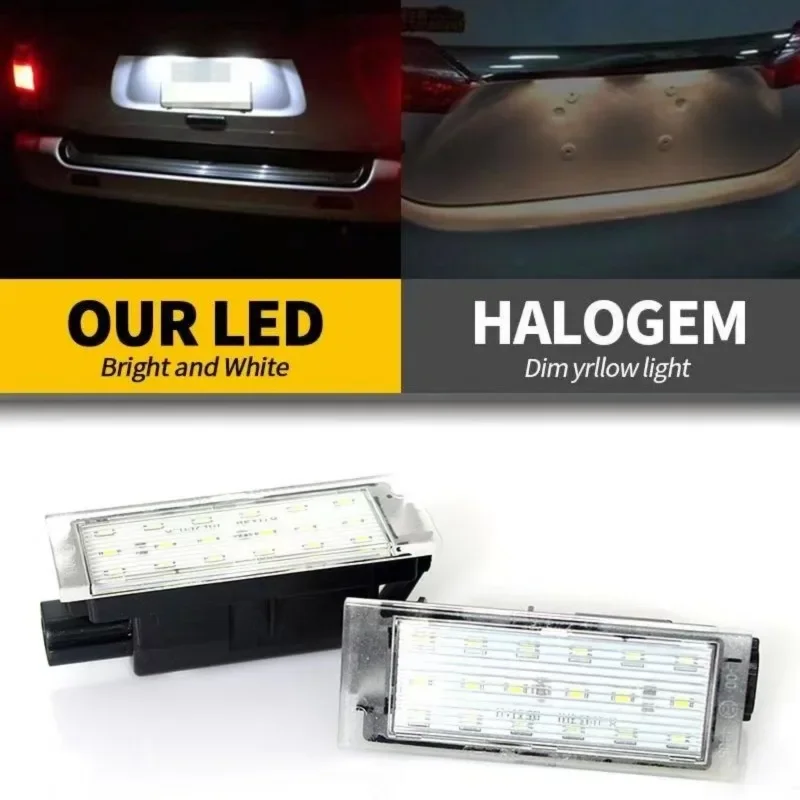 

2PCS LED License Plate Light For Renault Clio 3 Megane Twingo Tigra Twizy Kadjar Kangoo Auto Canbus High Power SMD LEDs Car Logo