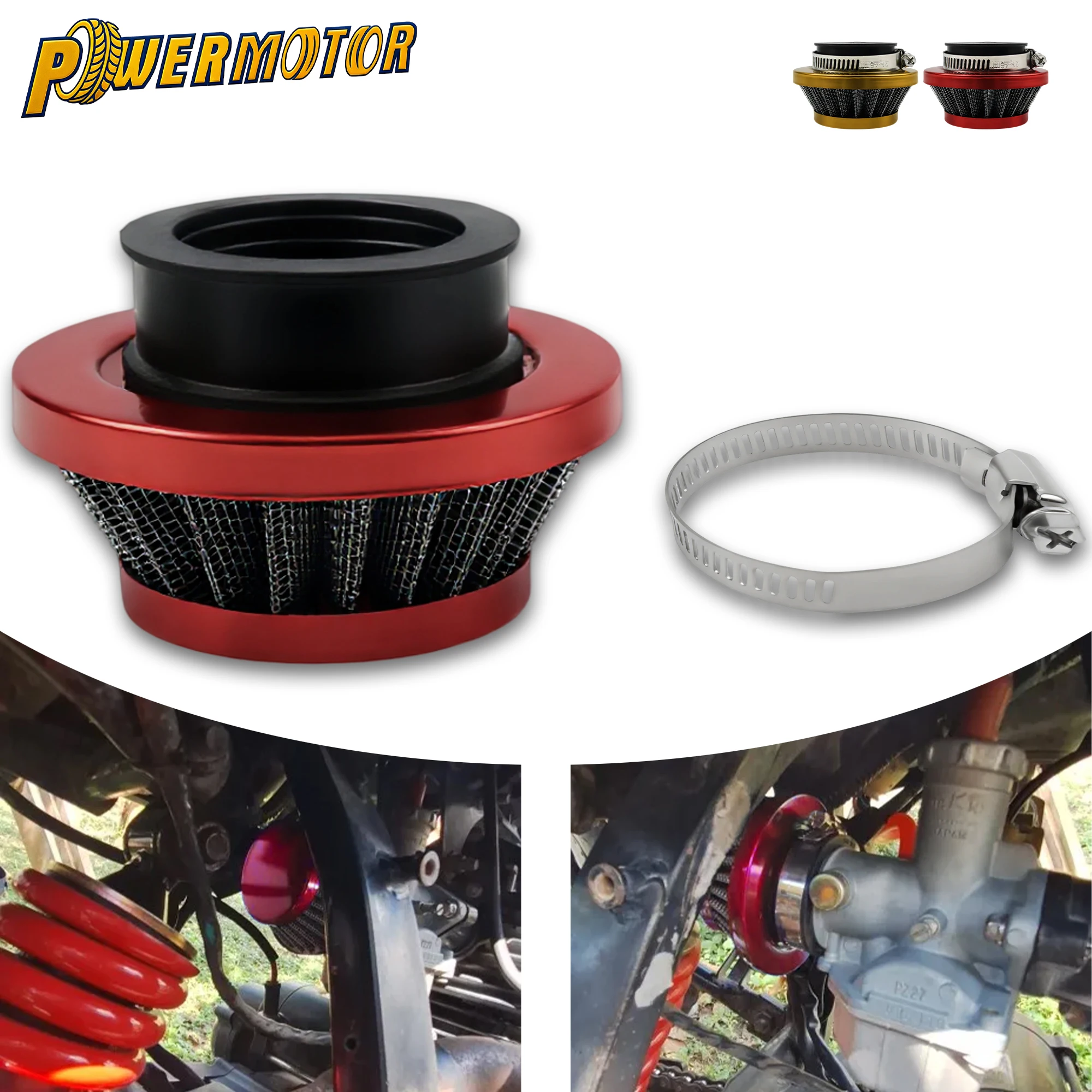 

Universal Motorcycle 35mm Air Filter Head High Flow Air Cleaner Aluminum Parts For ATV Quad Motocross Dirt Pit Bike Scooter