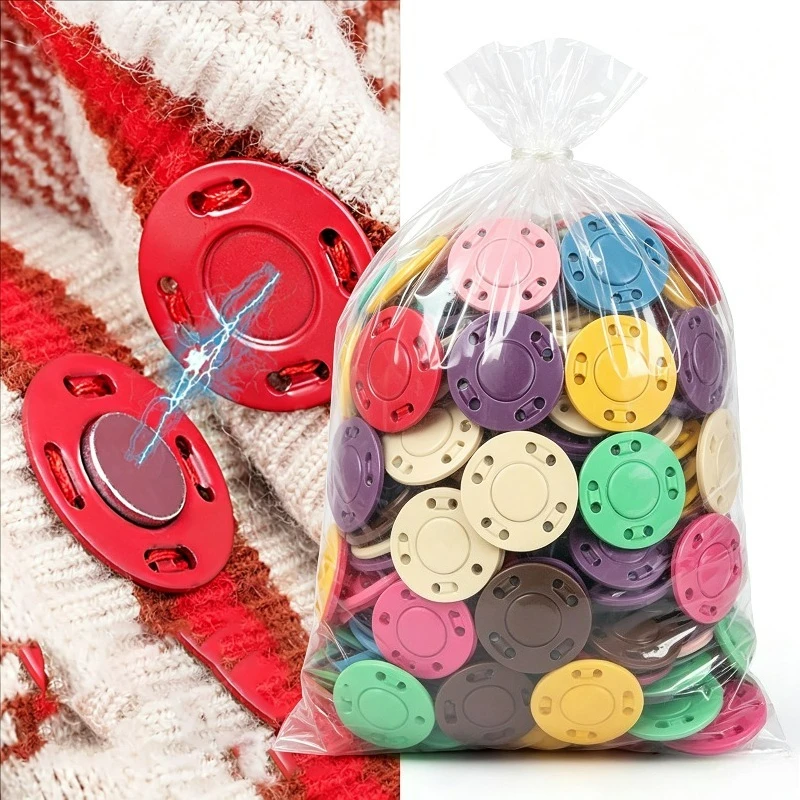 2/20sets Magnetic Buttons Invisible Snap Buttons Magnet Sewing Snap Fastener For Jacket Coat Cardigan Bag Handmade DIY Sewing