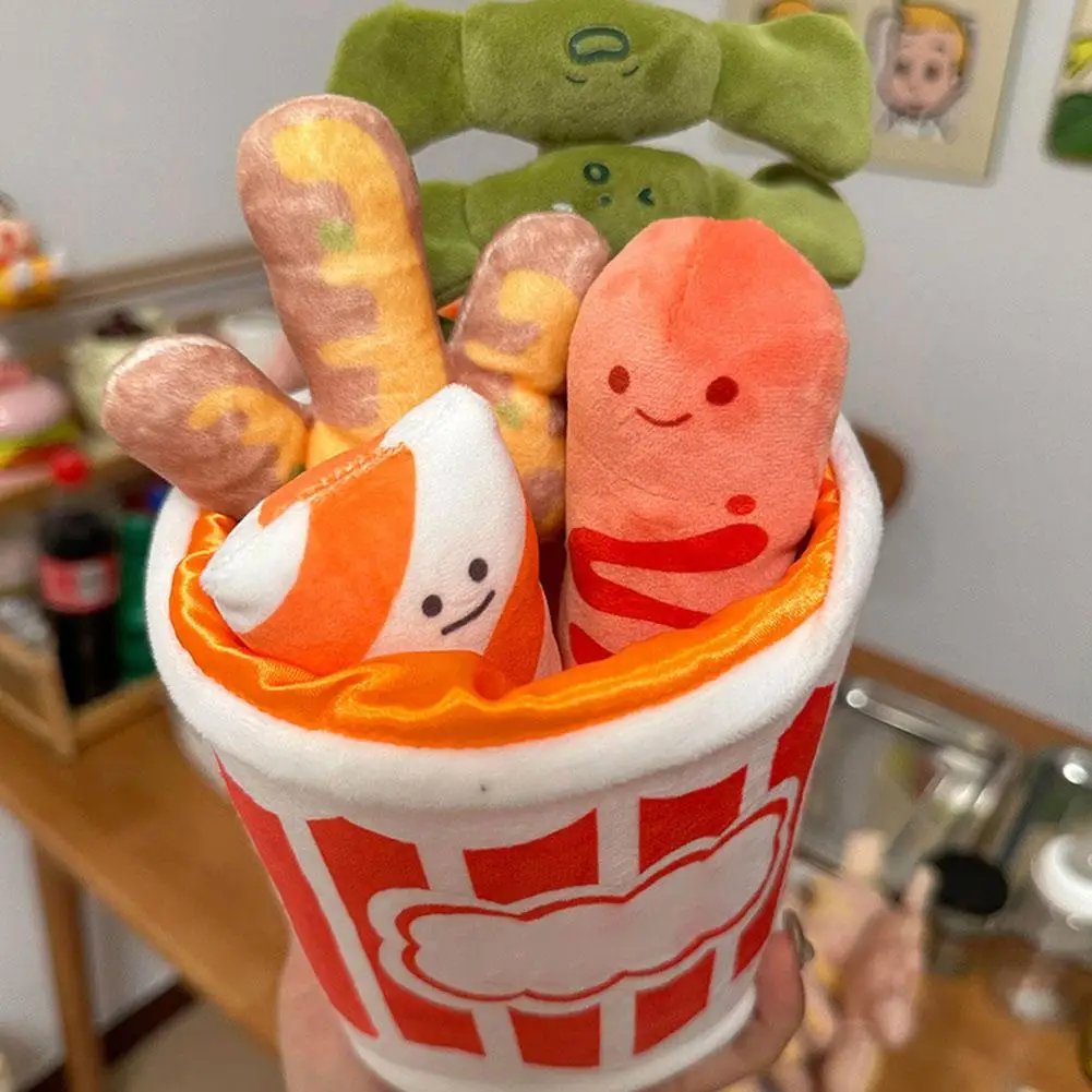 A Bowl of Oden Cute Creative Plush Doll 20CM Play House Hot Pot Simulation Food Set Plush Toy Doll Send Friends Trendy Gifts
