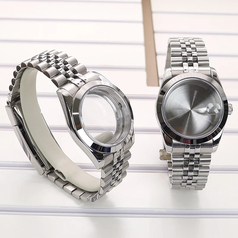 36mm 39mm Stainless Steel Watch Case 5-link Bracelet For NH35 NH36 NH34 Miyota 8215 Movement 28.5mmDial Sapphire Glass Air King