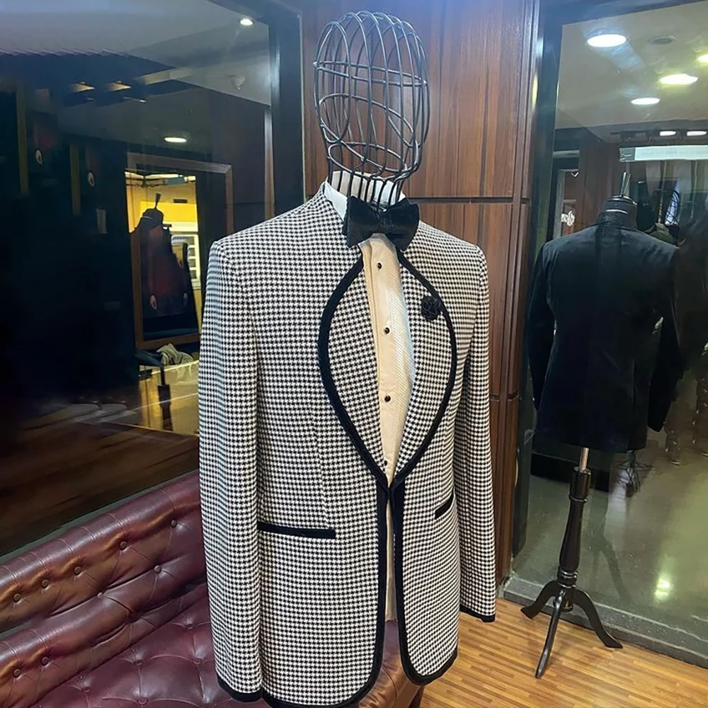 

New Arrival Men's Suits 2 Piece Jacket Pants Full Sets Customized Single Breasted Shawl Lapel Male Clothing Classic Outfits