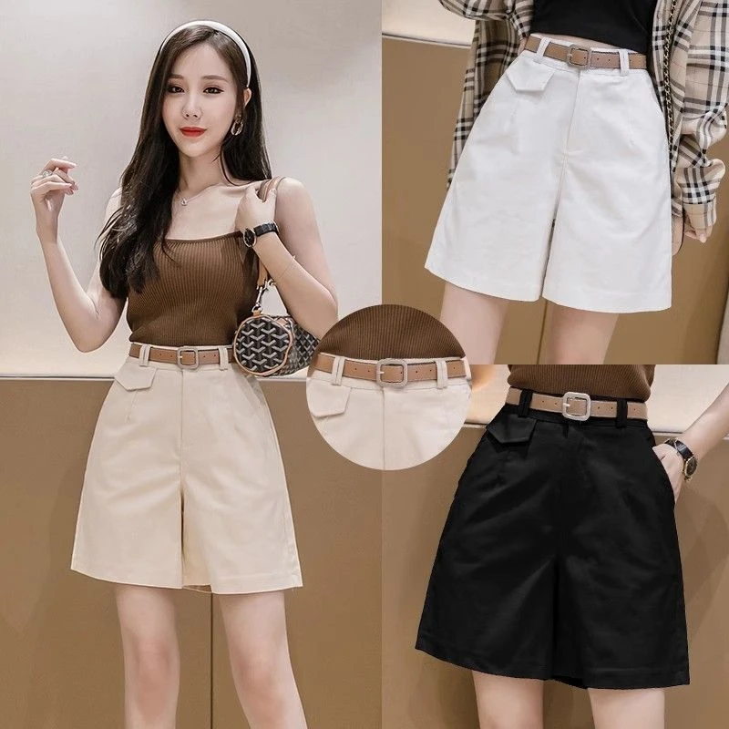 Casual Loose Women's High Waist Straight Leg Five-Point Pants Summer 2026 Fashionable Versatile Wide Leg Pants for Ladies
