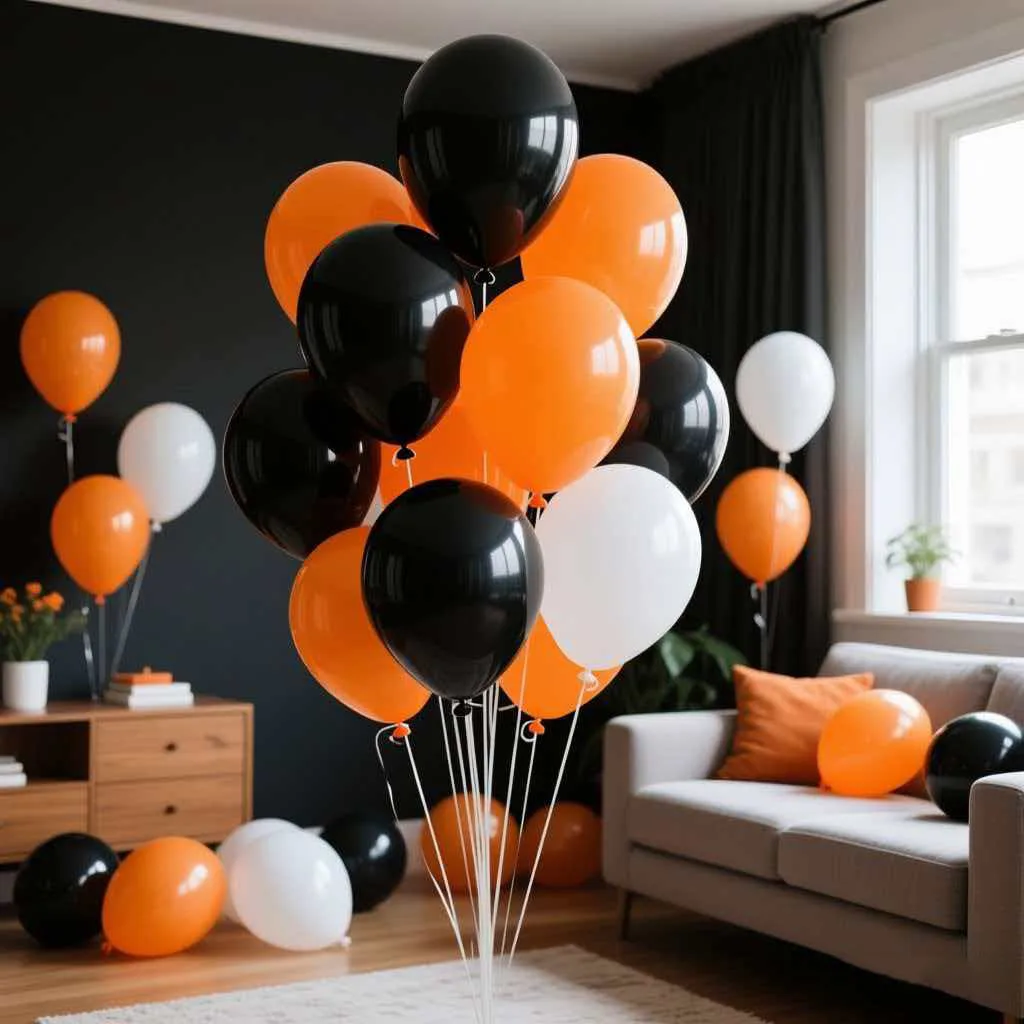 

Halloween Decoration Balloons KTY Party Decoration Bars Kindergarten Party Decoration Supplies Orange Black White Balloons