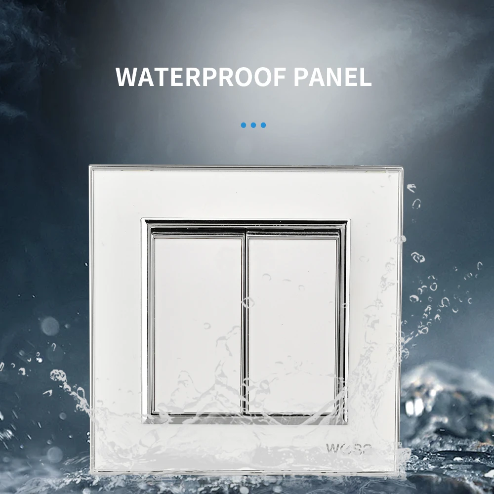 مفتاح هزاز حائط WESA أبيض ، لوحة مثبطة للهب ، عصابتان ، مفتاح تشغيل وإيقاف ، 16A ، AC V ، 86x86 ، جديد #4