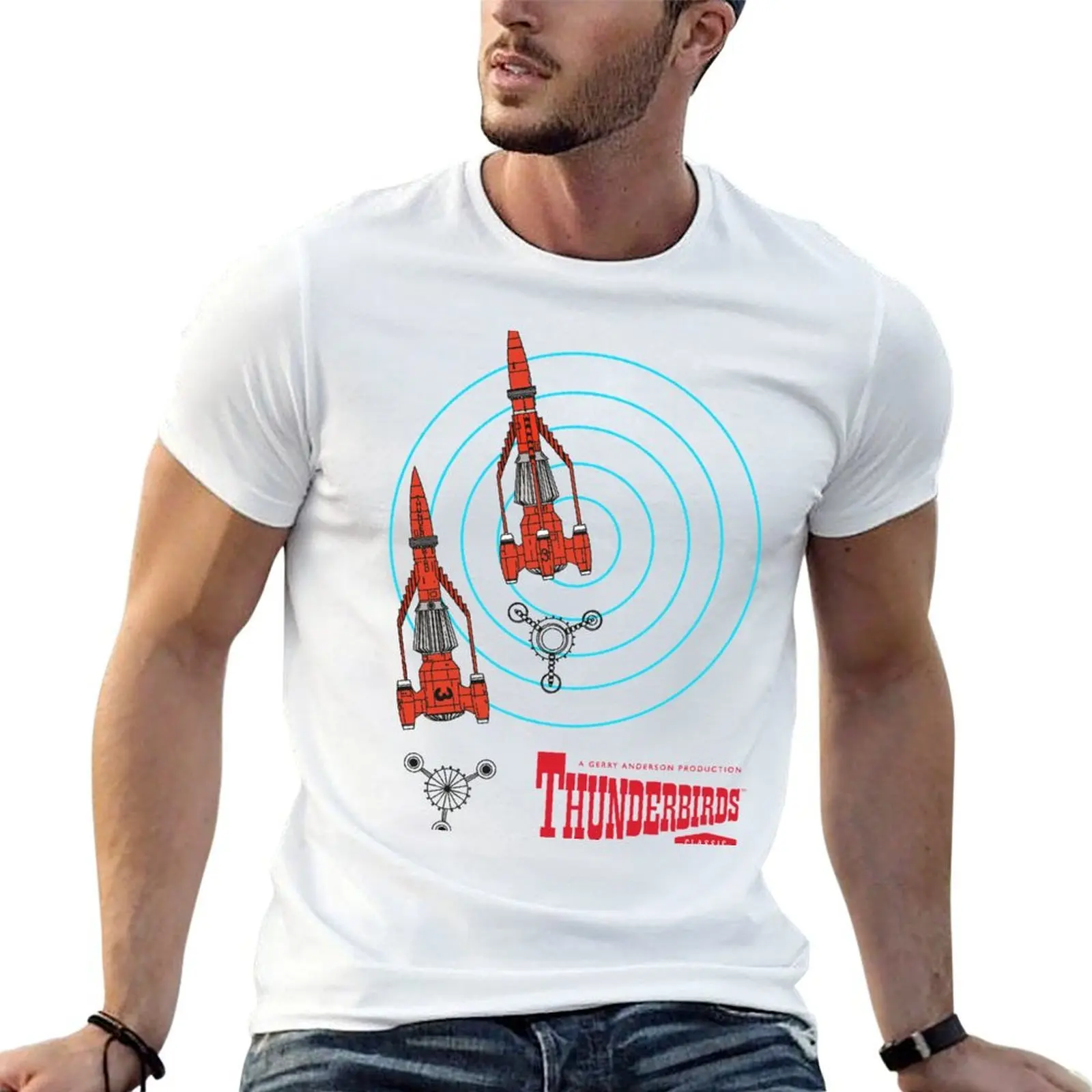 Thunderbirds 3 patterns, great exciting retro series from the 60s T-Shirt vintage t shirts sports fans t shirt men