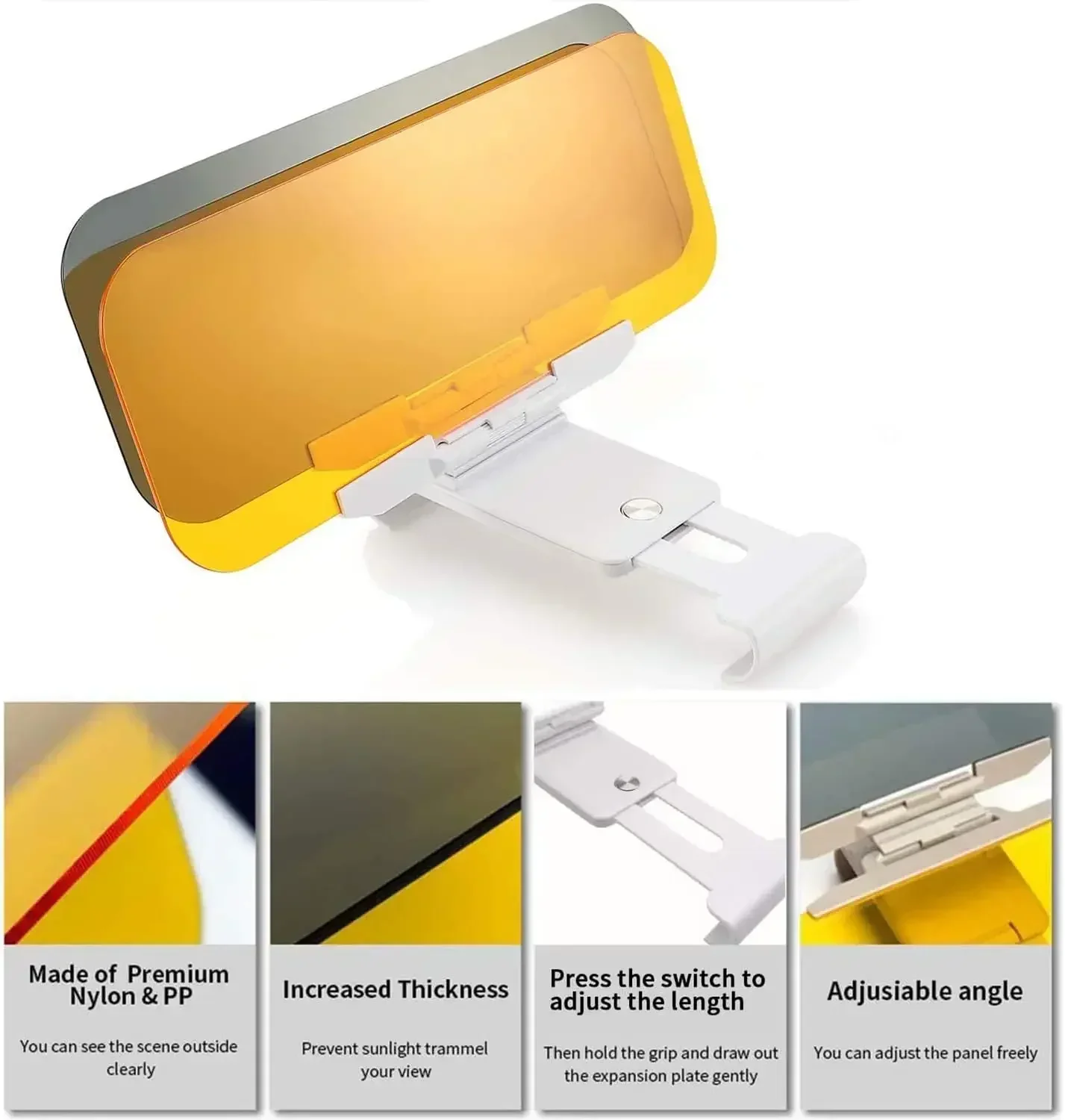 

1pc Car Sun Visor UV Blocking Anti Glare Sun Shade Polarized Anti-Dazzle Sunshade Day and Night Dual Use Sun