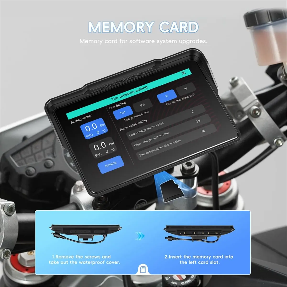 giftnew Motorcycle CarPlay Screen 7 Inch Wireless Carplay Android Auto Waterproof Touchscreen, Supports Navigation Bluetooth