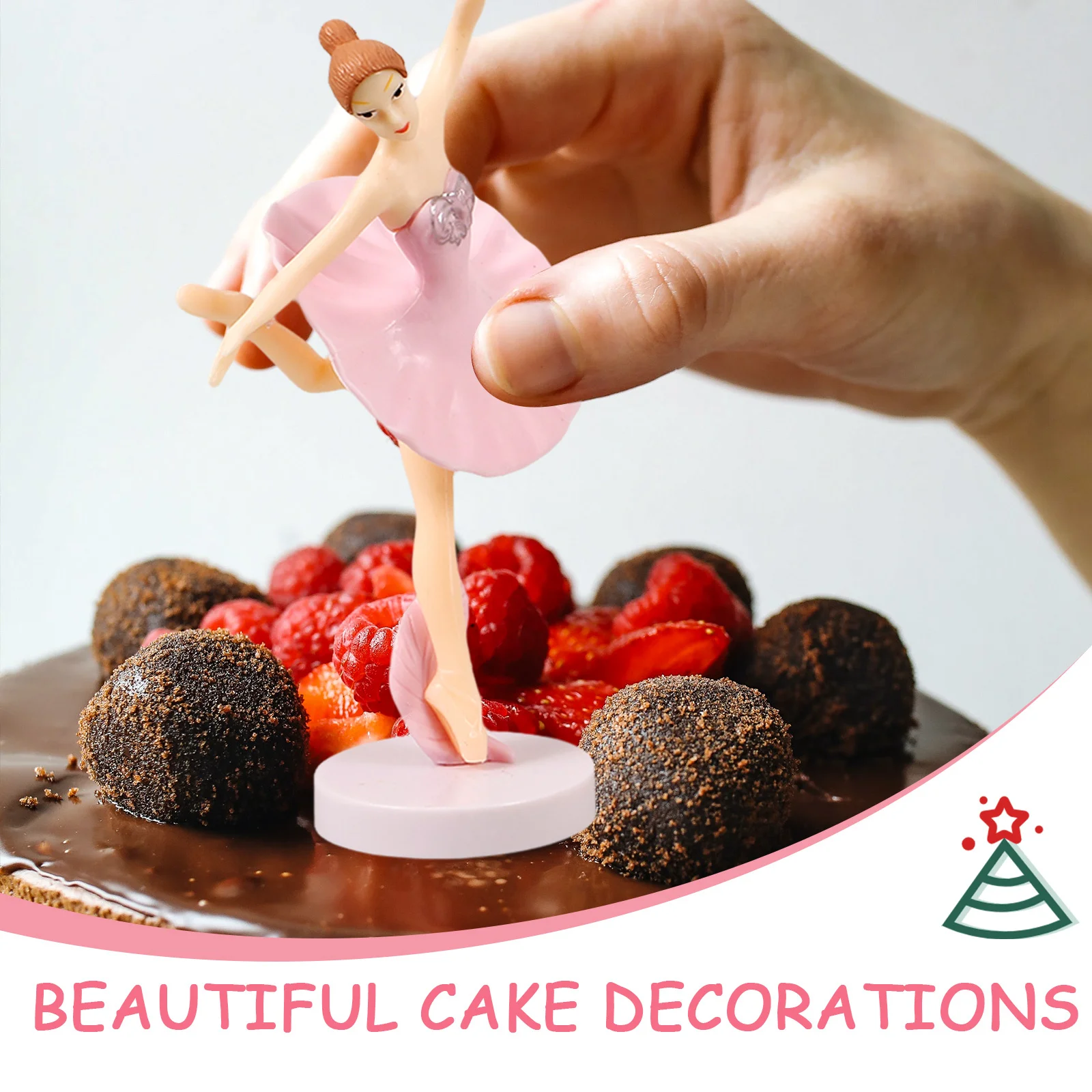 

1Set Ballet Girl Cake Decorations Elegant Ballerina Adornment Set Plastic Durable DIY Skirt Creative Cake Accessories Living