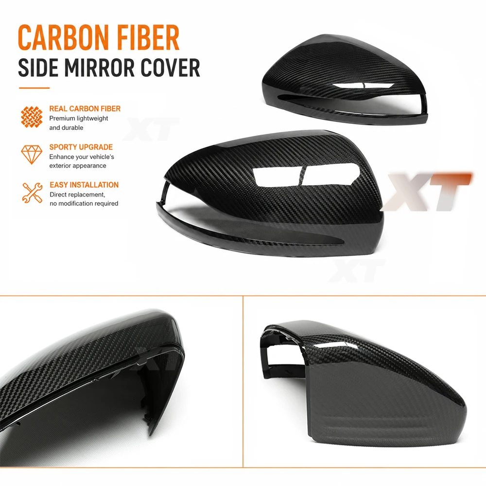 Dry Carbon Fiber Rear View Mirror Cover for Mercedes-Benz W205 W222 W213 W238 C257 X247 X253 AMG Replacement LHD&RHD Forged