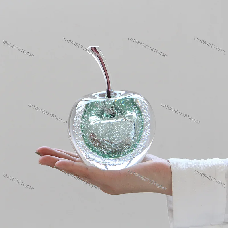 Glass Handicrafts Crystal Apple Glassy Ornaments Transparent Pear Decorative Figurines Home Decoration Accessories