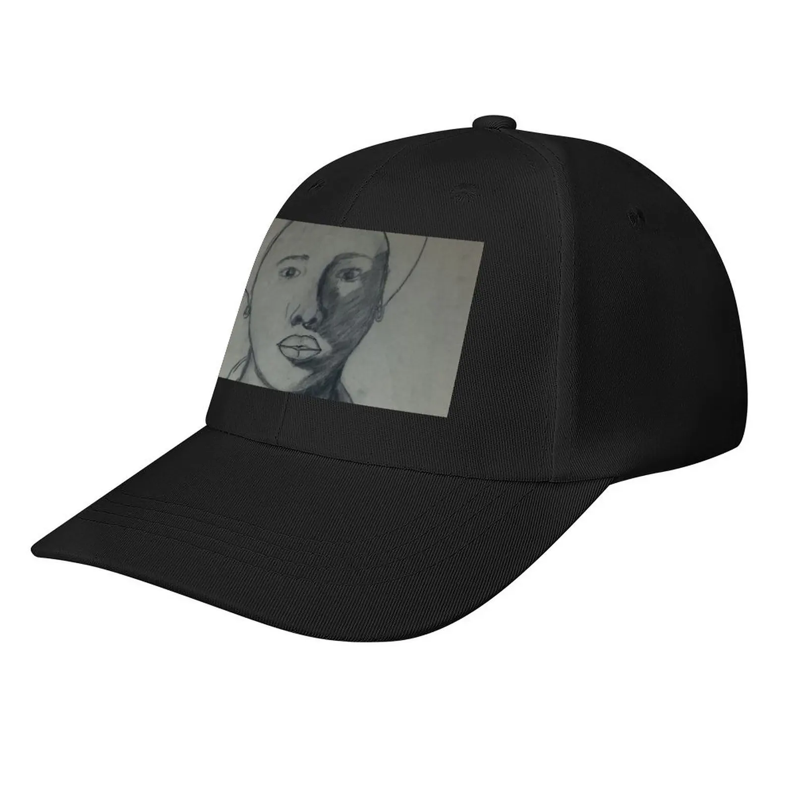 

Woman Drawn With Charcoal Baseball Cap fashionable Golf Cosplay Funny hats Female Men's