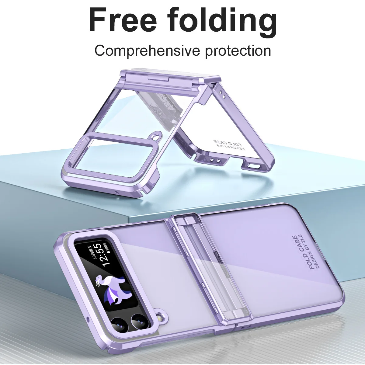 Funda con hebilla electrochapada para Samsung Galaxy Z Flip 5, 4, 3, transparente, a la moda, antigolpes, Flip3, Flip4, Flip5