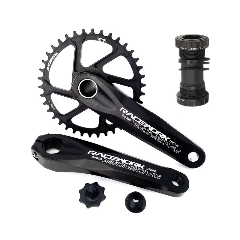 RACEWORK GXP Bicycle Crankset 170/175mm Crank Bottom Bracket Sprockets 104BCD MTB Bike 32T 34T 36T 38T 6 Degree Chainwheel Set