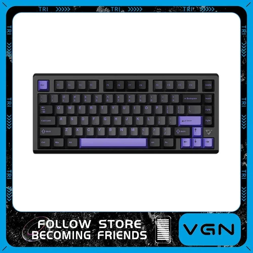 VGN VXE75 V2 Wireless Mechanical Keyboard Aluminium Alloy Tri Mode Hot Swap Gasket CNC Process PCB Single Key Slotting Keyboard