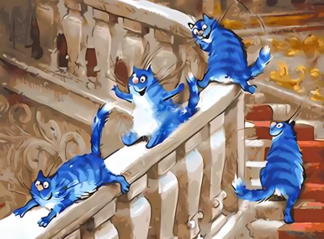 

Пазлы «Синий кот на горке» 500/1000/1200/2000 элементов: увлекательные семейные игры для игровой комнаты, спальни, в подарок