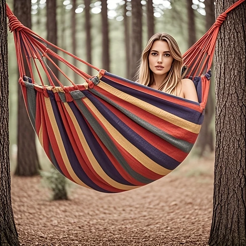 Professional Equipment for Courtyard Recreation! The Anti-Tip Design Hammock Has Enhanced Load-Bearing Capacity, with Vibration Dampening.