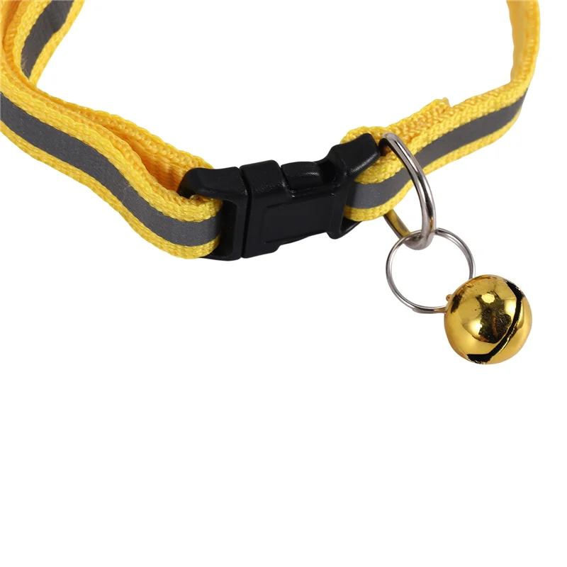 ¡Promoción! Hebilla de liberación de seguridad de Collar reflectante ajustable para mascotas con campana para perro gato