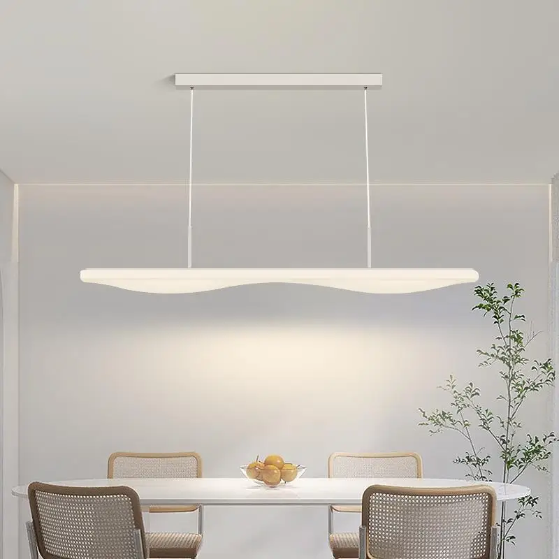Nordic Creme Stil Led Anhänger Licht Einfache Dimmbar für Tisch Esszimmer Kreative Hause Smart Bar Lange Tisch Decke Kronleuchter