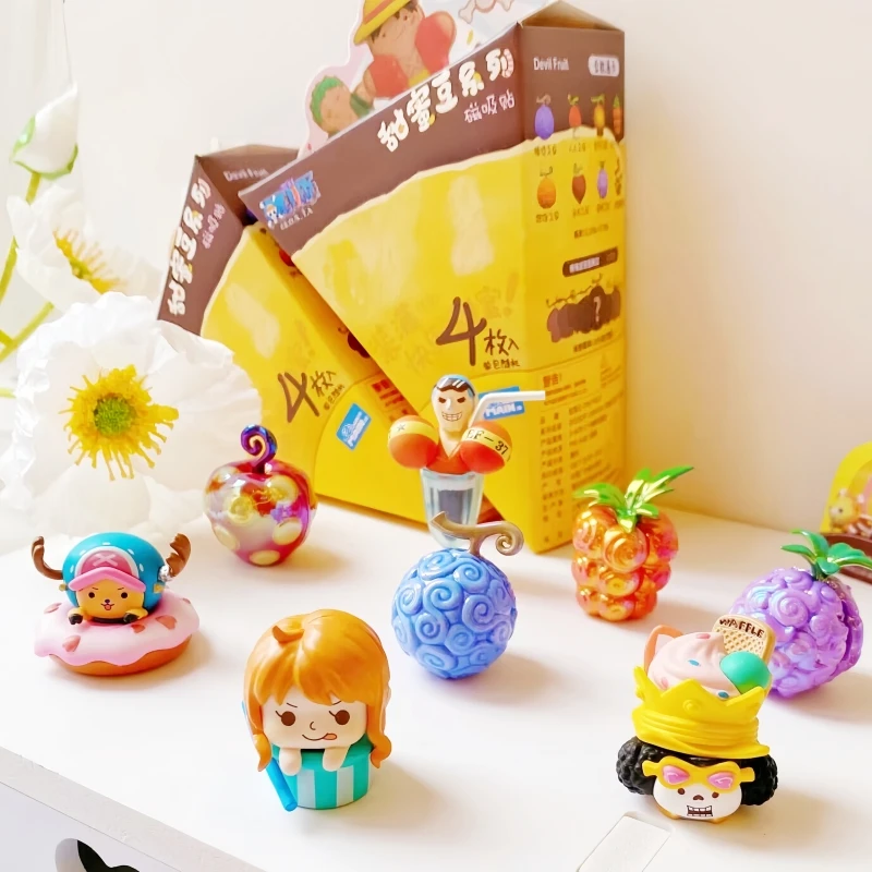 

New Genuine One Piece Blind Box Sweet Bean Series Luffy Magnetic Refrigerator Sticker One Piece Peripheral Cute Birthday Gift