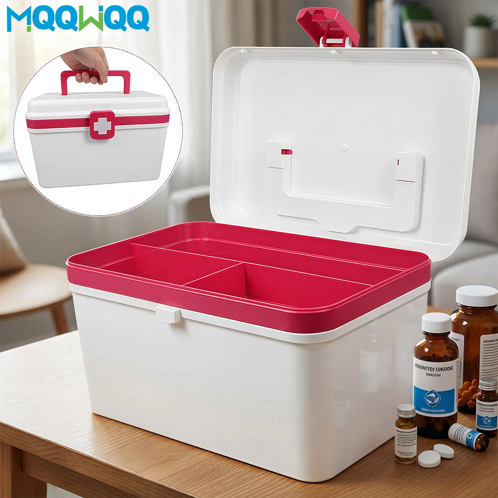 

1 шт. пластиковая аптечка для хранения со съемным подносом, органайзеры для рукоделия и контейнер для хранения для организации дома