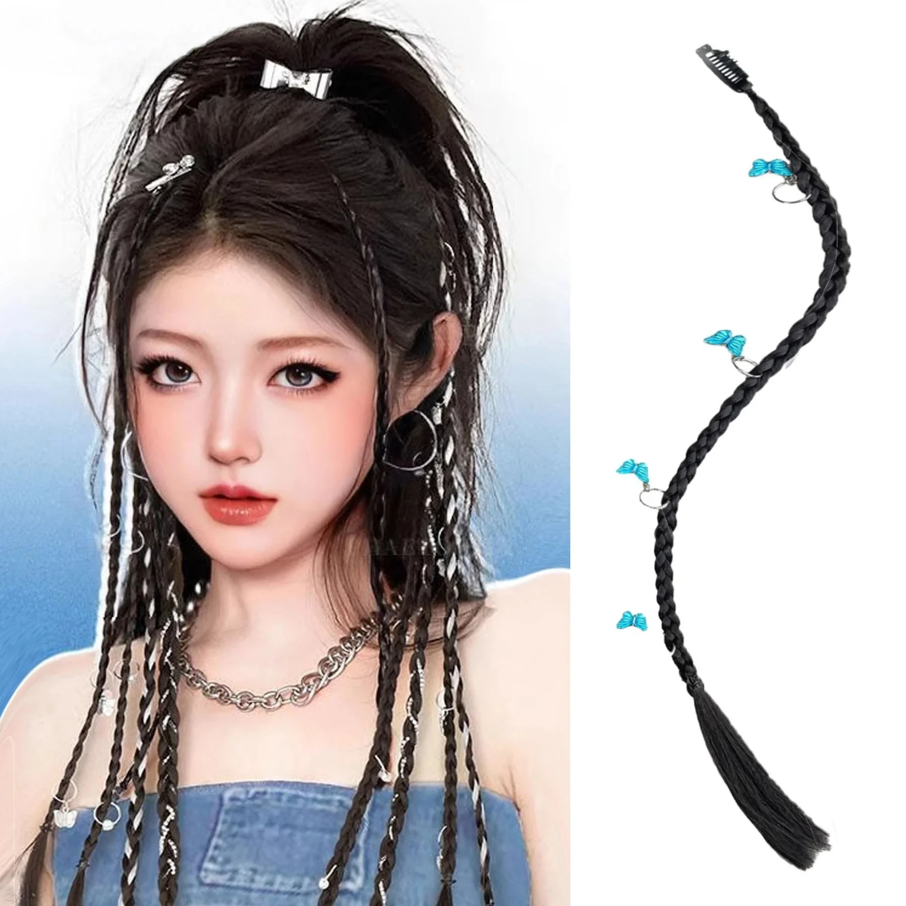 

Синтетический парик XIYUE, косы с зажимом, боксерская коса, дреды, зажим для наращивания волос, грязные косы, коса-боксер, термостойкая