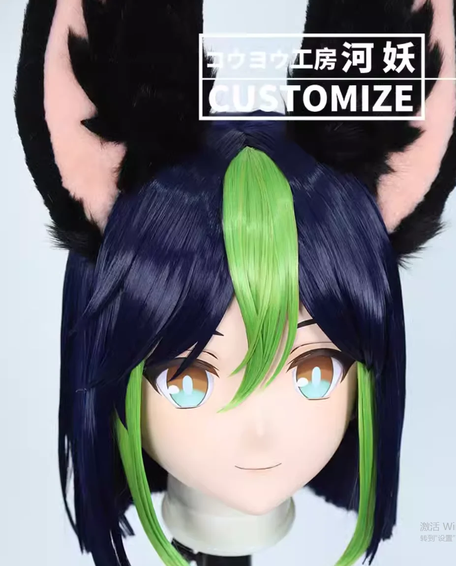 

C-422-15 Customize Full Head Resin Cartoon Cosplay Japanese Character Anime Role Play Crossdress Kigurumi Mask With Back Shell