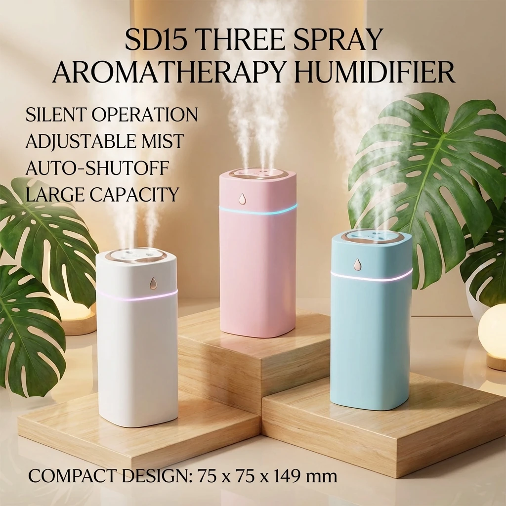 

Увлажнитель воздуха с тремя форсунками в форме капли: нежное и быстрое увлажнение пространства для дома и офиса, декоративный увлажнитель воздуха