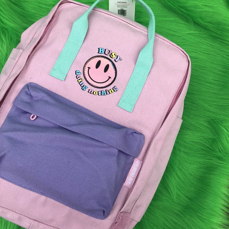 Lightweight Citywalk Soft Girl Backpack Harajuku Style Pink Student Handbag Dual Shoulder Bag Commuter Style Polyester 