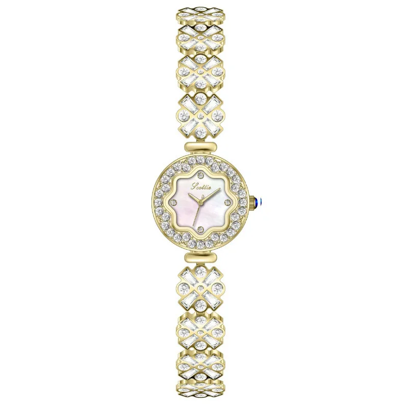 

Temperament Women's Watch Full Diamond Flower Niche Bracelet Watch Women's Watch