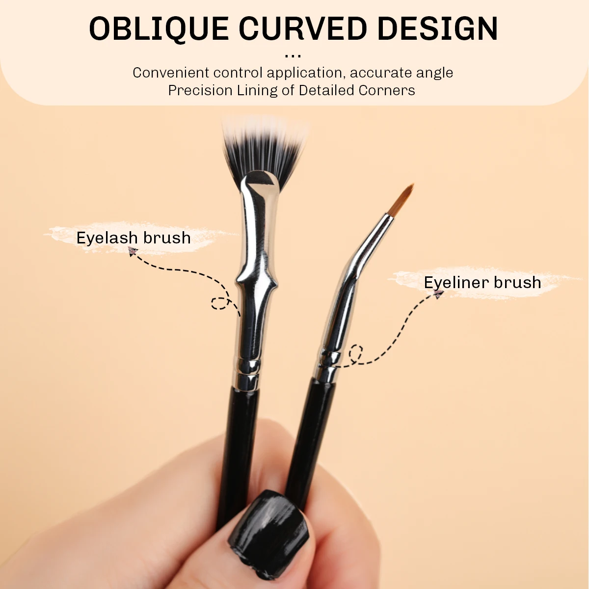 Bethy Beauty Eyeliner Brush Precision Angled Eyelash Makeup Brush For Liquid Powder Liner Synthetic Hair Eyes Makeup Tools