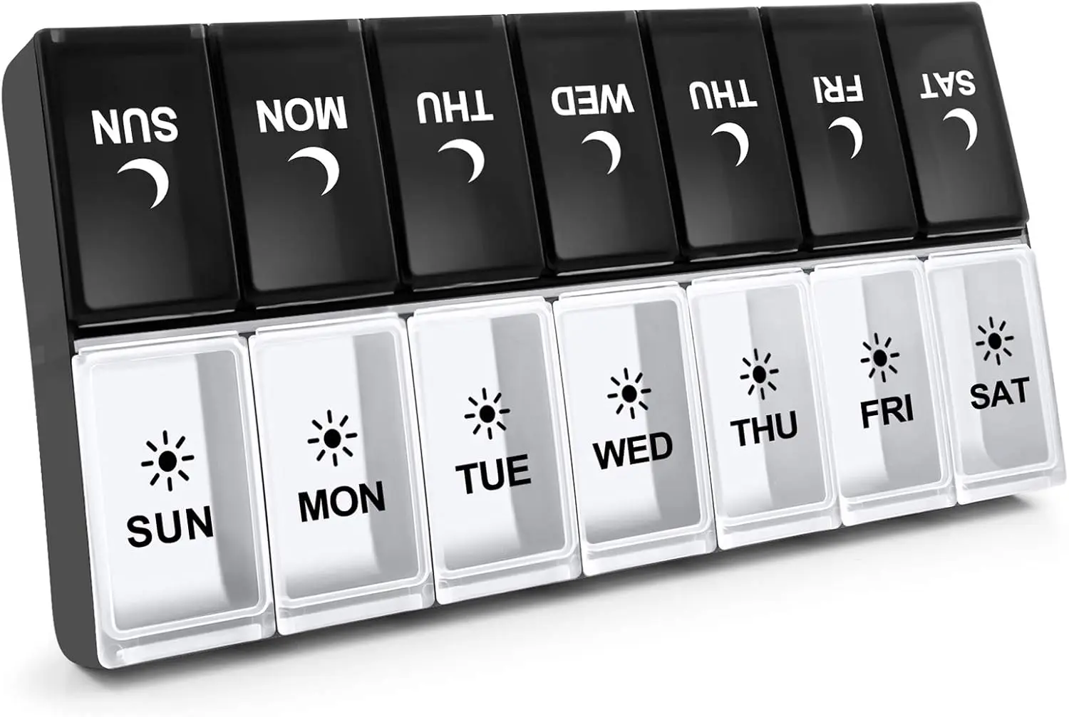 

Large Weekly Pill Organizer AM PM, 7 Day Pill Box Twice a Day, Medicine Case with 14 Compartments, BPA Free