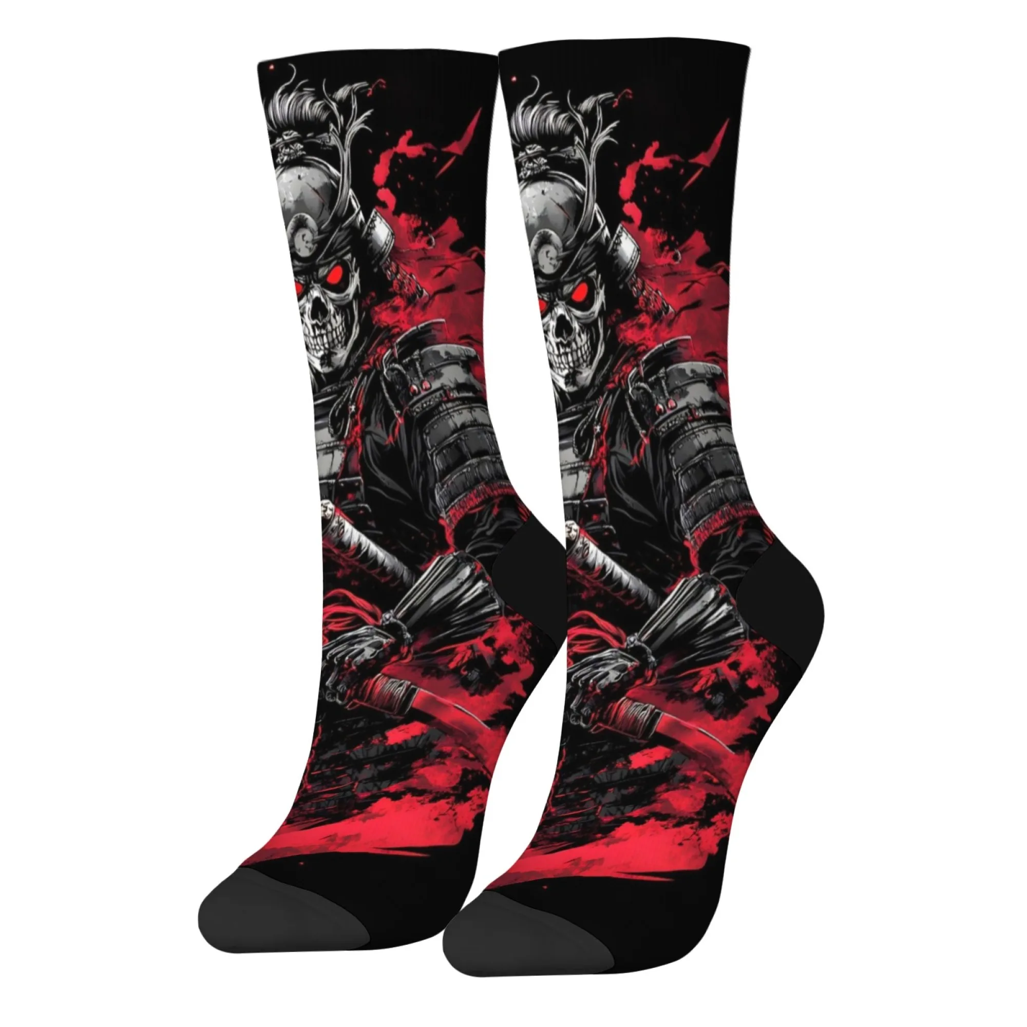Skull Devil Warrior Men's Socks Retro Style Comfortable Casual Fashion Socks Crazy Street Hip-Hop Funny Socks Novelty Party Gift