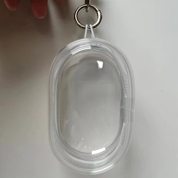 Boîte de rangement transparente en plastique pour bijoux, boîte mystère en poudres avec porte-clés, sac à beurre mignon, étui anti-poussière d'organisation, 1PC