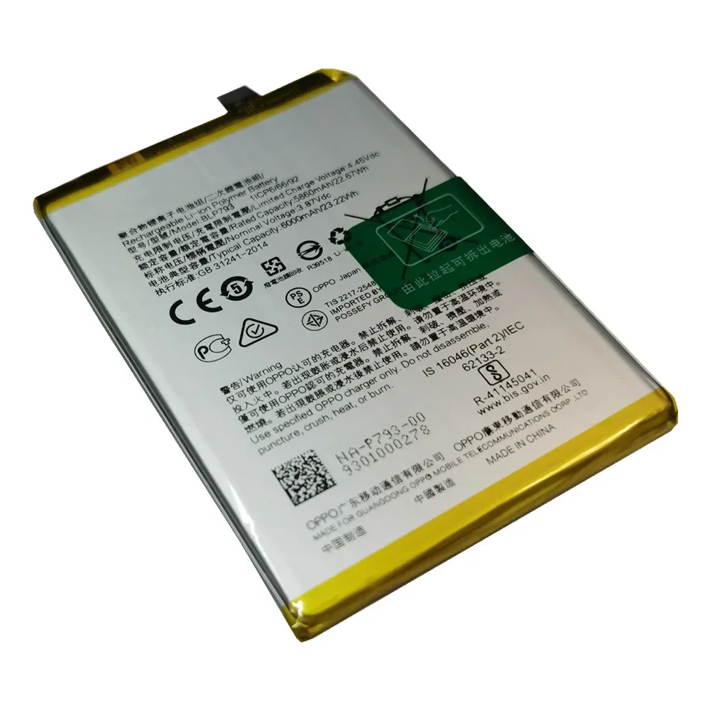 New Original BLP793 Battery For Oppo Realme C15 C12 C11 C25 C25s Narzo 20 / Narzo 30A Phone Replacement Batteries 6000mAh