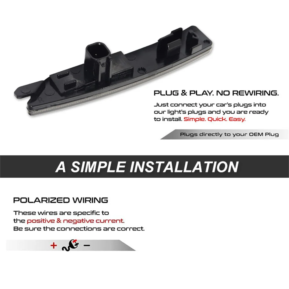 Car LED Front / Rear Fender Side Marker Indicator Lights For Ford Mustang S650 Gen7 2024-up Turn Signal Lights Parking Lights