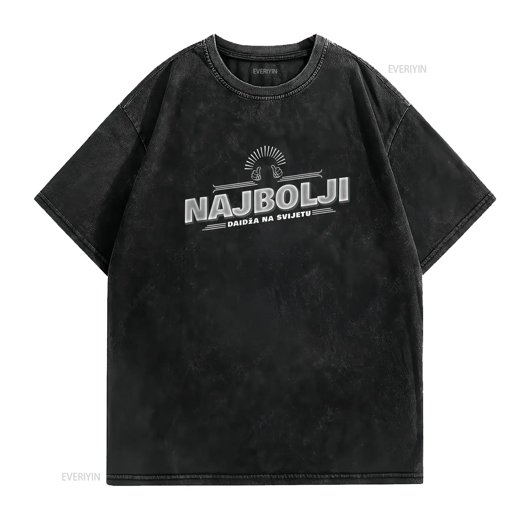 Herren T Shirt Kroatisch Najbolji Babo Na Svijetu Bester Papa der Welt Bosnisch Serbisch Montenegrinisches Wappen vintage homme