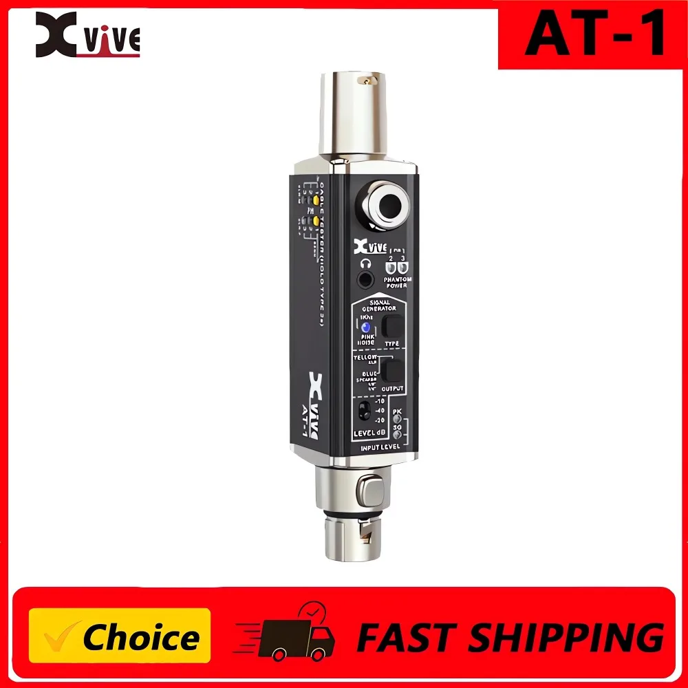 Xvive AT-1 Probador de Audio Portátil, Generador de Señales, Probador XLR, Detector de Alimentación Phantom, Medidor de Nivel de Entrada y Auriculares