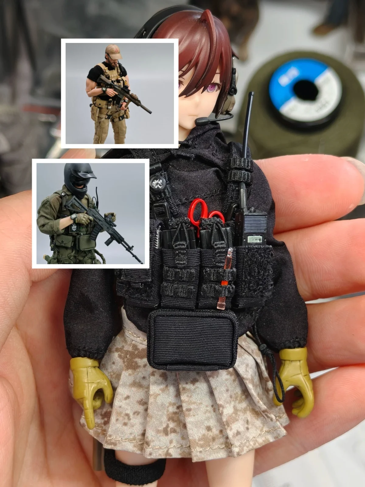 【Only Accessories】1/12 Scale Unisex Handmade Fabric Products Adjustable Four-cell Tactical Chest Rig Fit 6''Action Figure Model