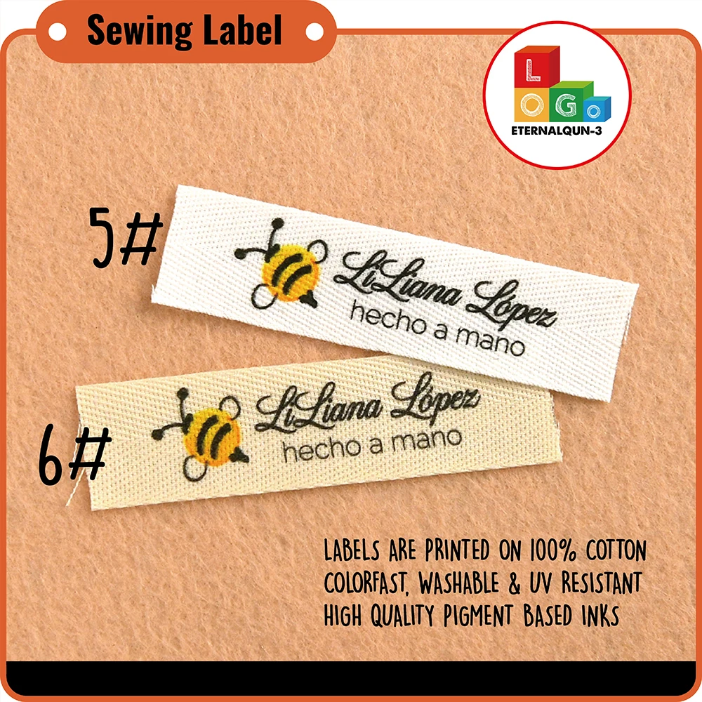 Custom Cotton Twill Label 0.59"x2.36" for Knit Headband Ear Warmer – Soft Washable Printed Tag for Winter Accessories 6